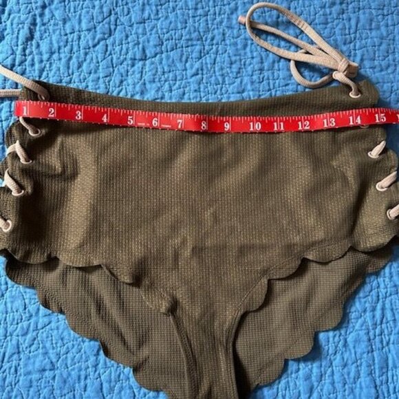 Marysia Swim Palm Springs High-Waist Bikini Bottom – Metallic Brown – Size L - Picture 8 of 10